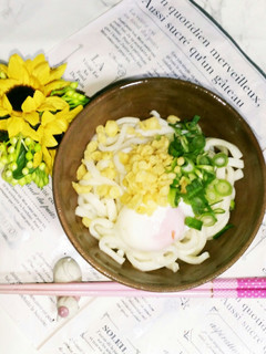 釜玉うどん風(冷)-レシピのメイン写真