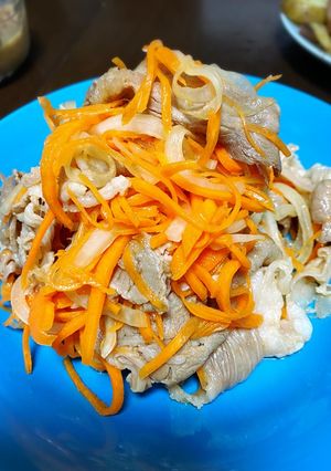 牛しゃぶ肉と野菜の簡単和え物-レシピのメイン写真