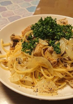 サバ缶のレモン風味パスタ-レシピのメイン写真