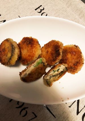 余った餃子の具deナスの挟み揚げ♪-レシピのメイン写真
