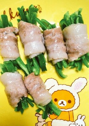 レンジで簡単☆ピーマンの豚バラ巻き-レシピのメイン写真