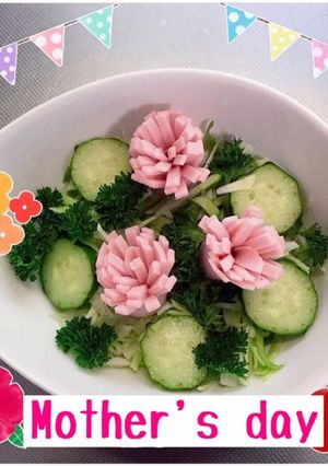 母の日♡カーネーションサラダ-レシピのメイン写真