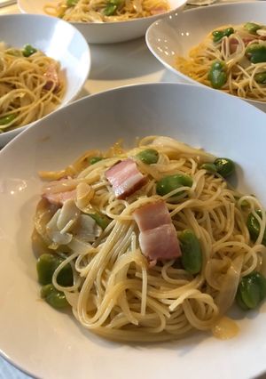 ☆美味☆空豆とニンニクの春らしいパスタ-レシピのメイン写真