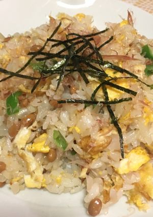 納豆チャーハン　ピーマンが入っています。-レシピのメイン写真
