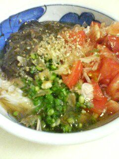 トマトともずくの夏そうめん-レシピのメイン写真