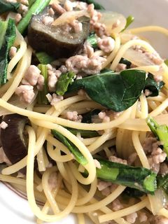 なすと小松菜の和風パスタ-レシピのメイン写真