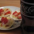 餃子の皮で!トマト・キムチピザ☆