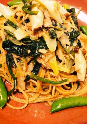 ほうれん草全粒粉パスタ　バター風味-レシピのメイン写真