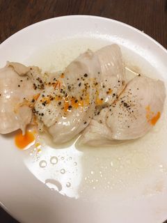 超簡単!レンジで鶏胸肉の蒸し鶏-レシピのメイン写真