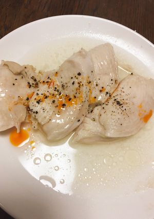 超簡単!レンジで鶏胸肉の蒸し鶏-レシピのメイン写真