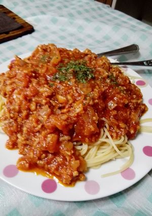 ミートソースハーブソルトスパゲッティー-レシピのメイン写真