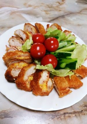 鶏むね肉のハムと卵サンドカツ♪-レシピのメイン写真