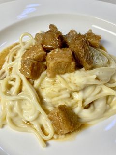 驚きの美味しさ♪豚の角煮のクリームパスタ-レシピのメイン写真