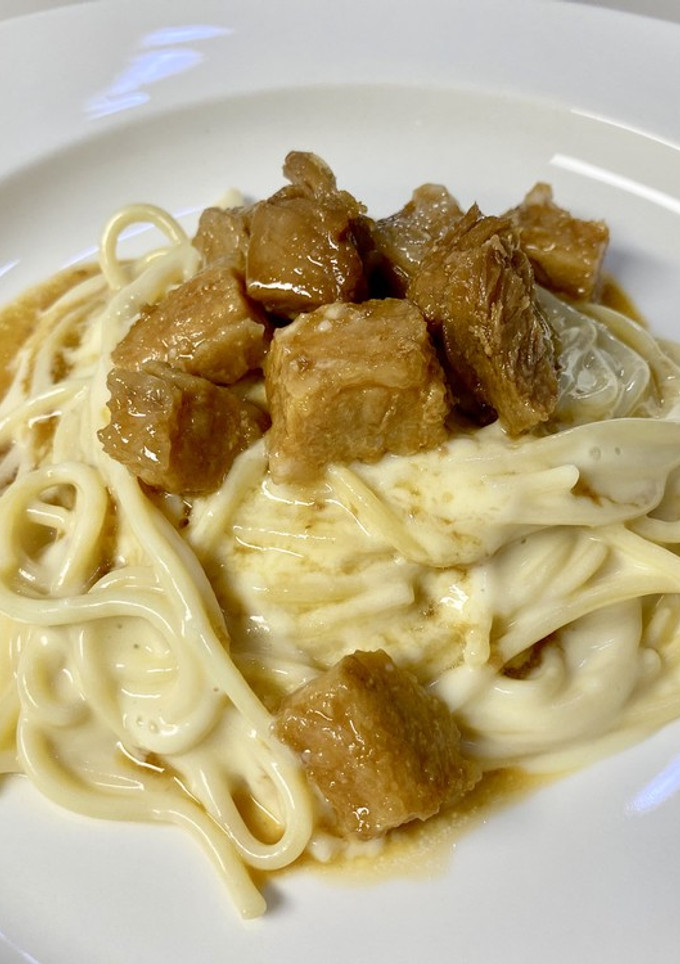 驚きの美味しさ♪豚の角煮のクリームパスタ-レシピのメイン写真
