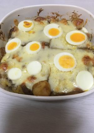 残り物カレーでマカロニグラタン-レシピのメイン写真