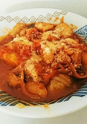 ロールキャベツとジャガイモのトマト煮込み-レシピのメイン写真