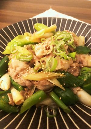 【ガッツリ】豚バラとピーマンの中華風炒め-レシピのメイン写真