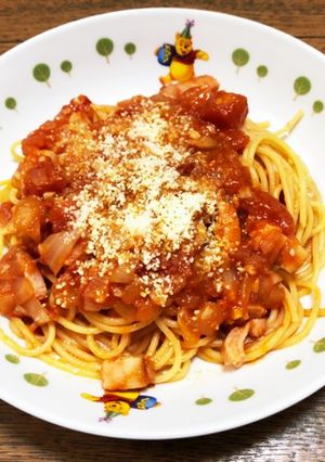 男のパルマ風スパゲティ(トマト味)-レシピのメイン写真