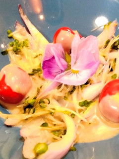 豆苗のサラダ~フラワー添え~-レシピのメイン写真