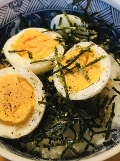 ゆで玉子&のりしおごはん-レシピのメイン写真