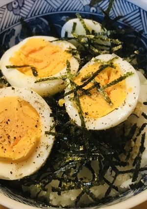 ゆで玉子＆のりしおごはん-レシピのメイン写真