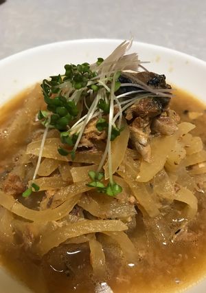 簡単！大根とサバの味噌煮缶だけで煮物　-レシピのメイン写真