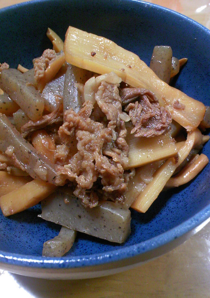 メンマと蒟蒻の牛肉炒め-レシピのメイン写真