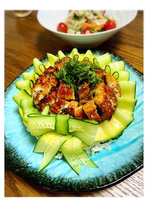 丑の日は寿司ケーキで鰻少なくても見栄え良-レシピのメイン写真