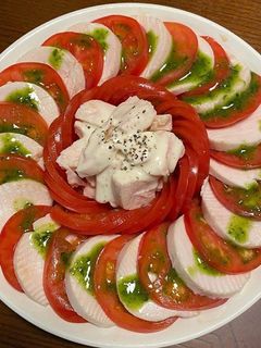 鶏ハムとトマトのサラダ・カプレーゼ風-レシピのメイン写真