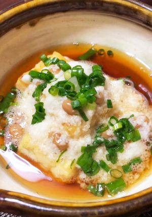 ヘルシー揚げない揚げ出し豆腐の納豆山かけ-レシピのメイン写真