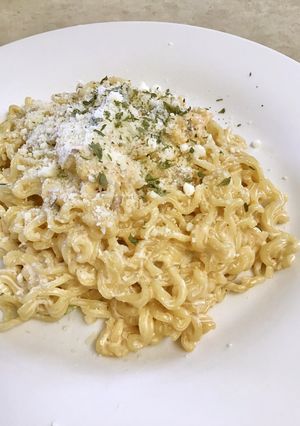 【アレンジ】辛ラーメンカルボナーラ風♡-レシピのメイン写真