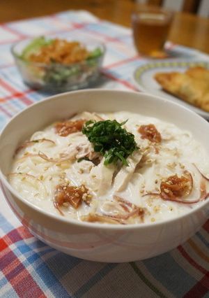 スープが美味しい☆豆乳の鶏そうめん-レシピのメイン写真