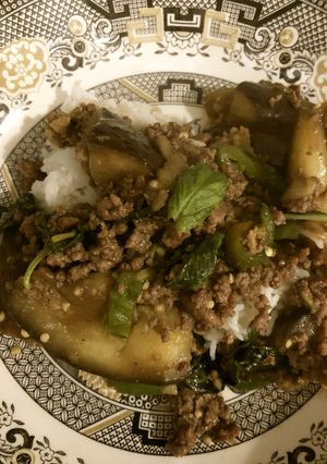 ビーフ・バジル・茄子の炒め物・タイ料理-レシピのメイン写真
