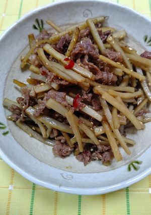 牛肉入りきんぴらごぼう美味-レシピのメイン写真