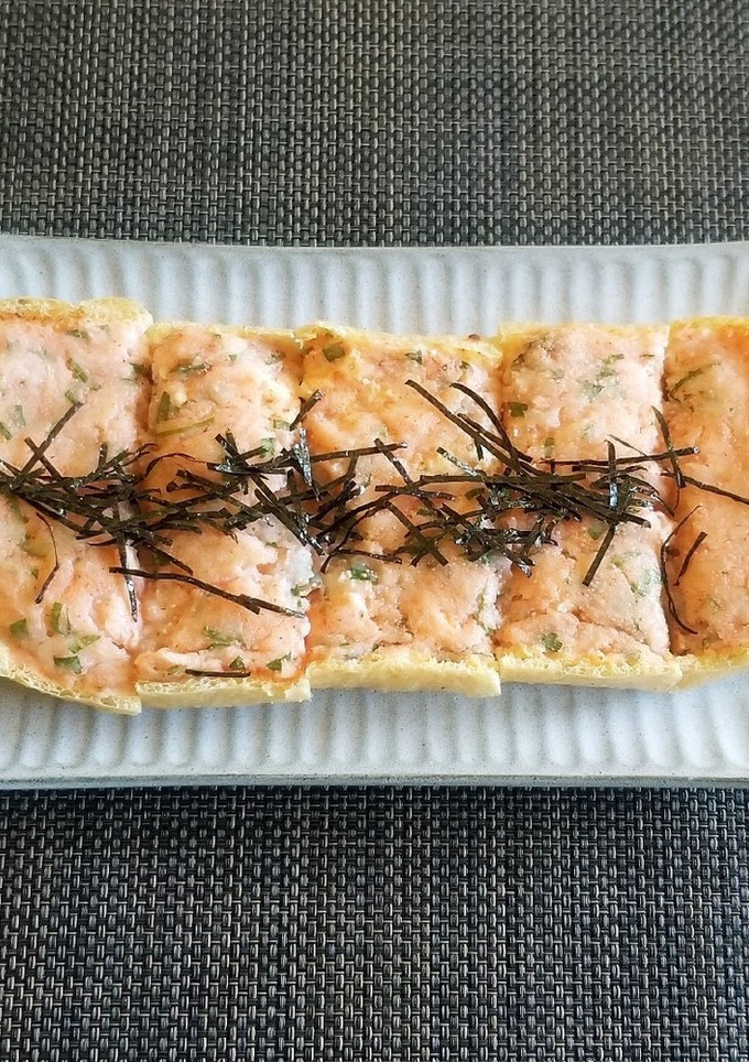栃尾揚げ　とろろ明太子焼き-レシピのメイン写真
