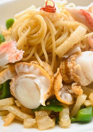 時短ガーリック醤油で大根シーフードパスタ-レシピのメイン写真