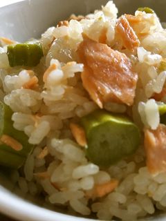 醤油バターで鮭とアスパラの炊き込みご飯-レシピのメイン写真