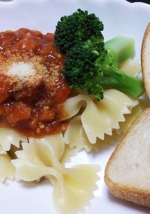 時短ミートソースパスタ-レシピのメイン写真