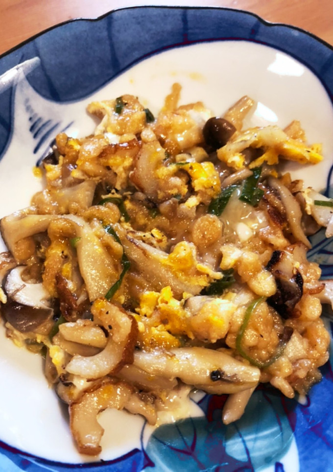 お急ぎ晩ご飯♪節約♡きのこ卵とじ天丼風-レシピのメイン写真