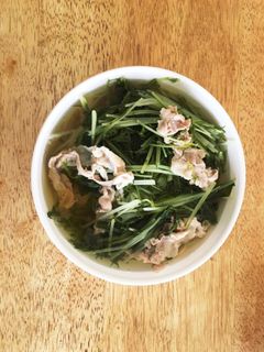 水菜と豚肉の煮物-レシピのメイン写真