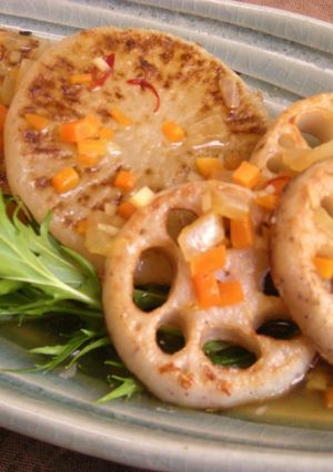 大根と蓮根のステーキ　野菜あんかけ-レシピのメイン写真