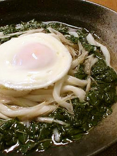 夏バテに*モロヘイヤの温玉のせうどん*-レシピのメイン写真