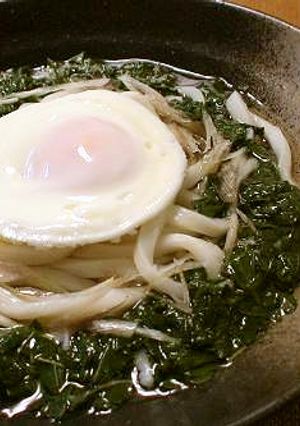 夏バテに＊モロヘイヤの温玉のせうどん＊-レシピのメイン写真