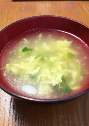豆苗、コーン、ふわふわ卵のスープ-レシピのメイン写真