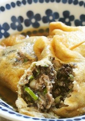 油揚げひじき肉詰め煮♪ねぎもたっぷり♪-レシピのメイン写真