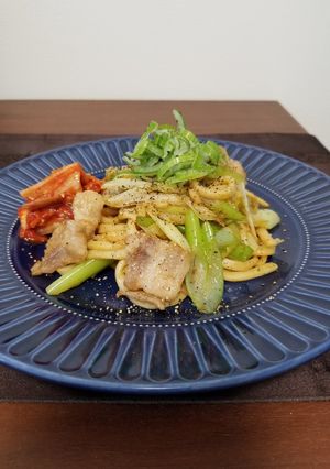 ねぎ豚焼きうどん-レシピのメイン写真