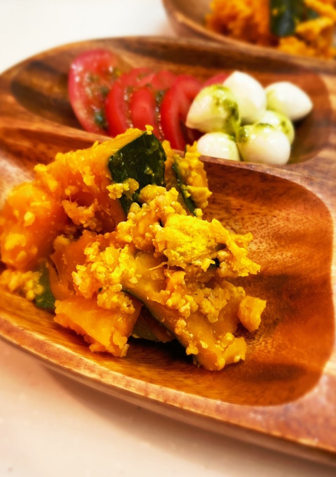 鶏そぼろリメイク　かぼちゃのそぼろ煮-レシピのメイン写真