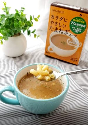 簡単！たまねぎスープにマカロニをプラス♪-レシピのメイン写真