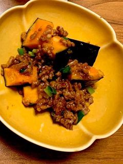 超時短!かぼちゃとひき肉煮込み-レシピのメイン写真