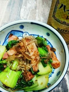 ベーコン&チンゲン菜のおかか正油炒め-レシピのメイン写真